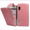 LG Optimus L5 E610 / E612 Δερμάτινη Θήκη Flip - Ροζ OEM